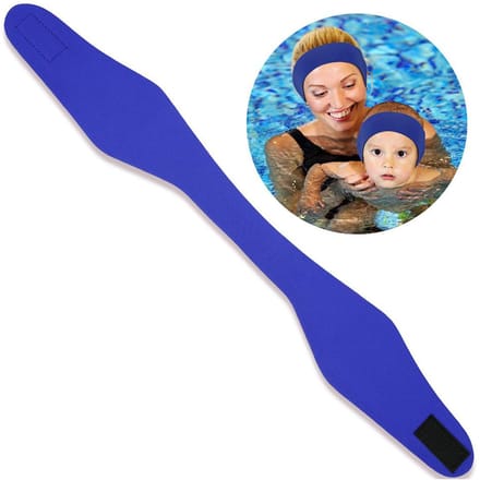 Rekbare Zwemhoofdband Flexibel Duurzaam Neopreen Oorbeschermend Zwemmer Hoofdband L Maat Donkerblauw blue