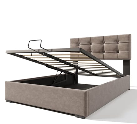 COVREO Bed 140x200 cm lichtgrijs, verstelbaar hoofdeinde, zonder matras