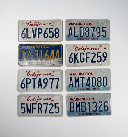 Mancave Decoratie - USA kentekenplaat - 100% Authentiek - Set van 8