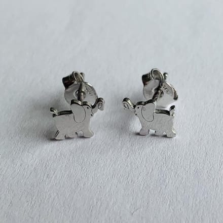 Kinderoorbellen olifant zilver