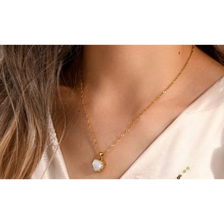 Ketting met hartvormige hanger: 1 / Wit