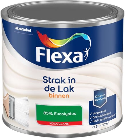 Flexa - Strak In De Lak Binnenlak Hoogglans - 85% Eucalyptus - Mengverf - 500 Ml