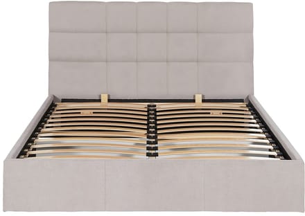 Vente-unique Bed met opbergruimte stof beige 140 x 190 cm