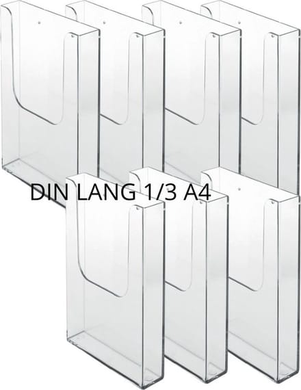 7 Pack Folderhouder voor aan de wand Din Lang| folderrek | brochurehouder | folderdisplay | folderbak hangend| Din Lang 9,9x21cm