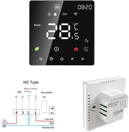 Zolara Slimme thermostaat - WiFi - Energiebesparing - Programmeerbaar - Zwart
