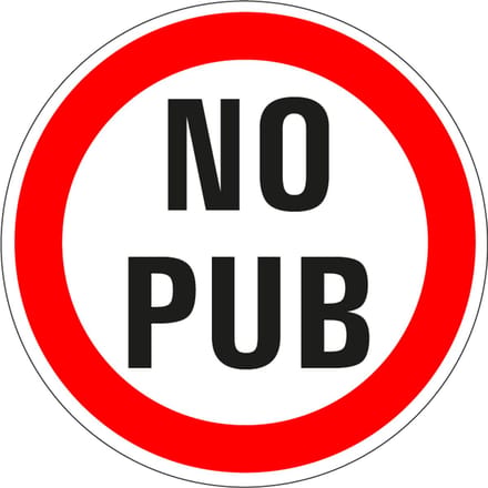 No pub sticker 200 mm