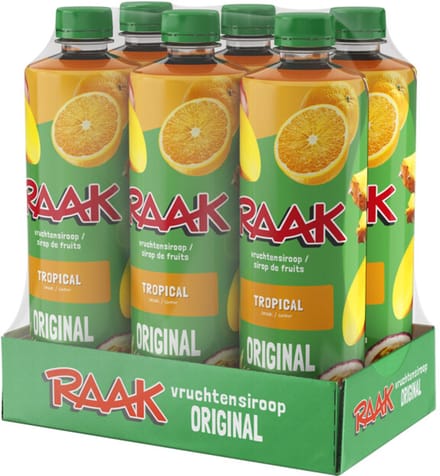 Raak Vruchtensiroop Tropical - 2 x 6 x 750 ml - Voordeelverpakking