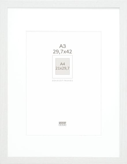 Deknudt Frames fotolijst - wit - passe-partout - 21x29,7 / 29,7x42 cm