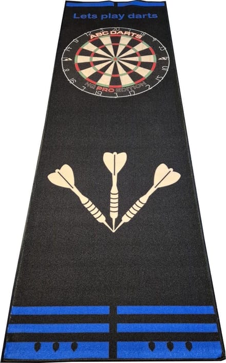 Dartmat Professioneel 241 x 80 cm Antraciet Blauw Met Officiële Afstand