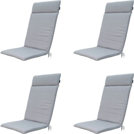 Madison - Tuinstoelkussen Hoge Rug Napels grey - Ca. 120x50 cm - Set van 4