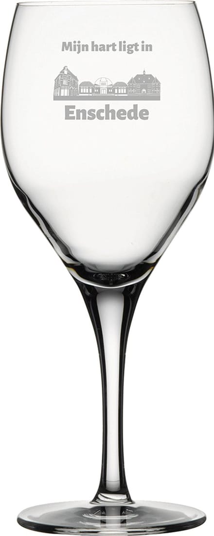 Gegraveerde witte wijnglas 34cl Enschede