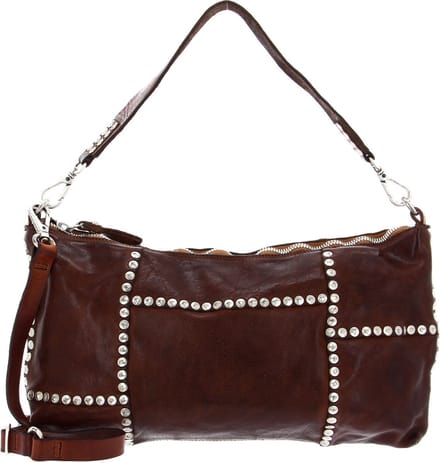 CAMPOMAGGI Leren Schoudertas Horizontal Shoulder Bag Cognac Bruine