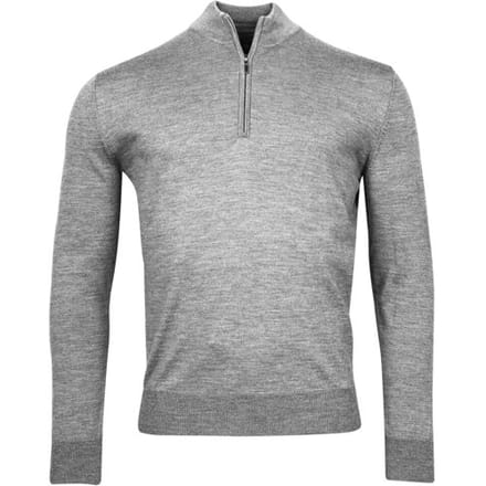 Baileys Trui Merino Wool Half Zip Uni Color Single Knit Zilvergrijs / male