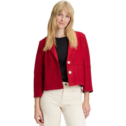 Blazer van wolvilt en viscose - rood - Gr. 44 van Goldner Fashion