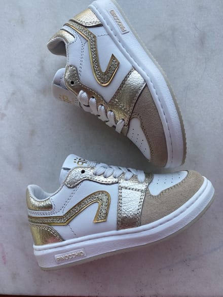 Pinocchio meisjessneaker wit/goud maat 30