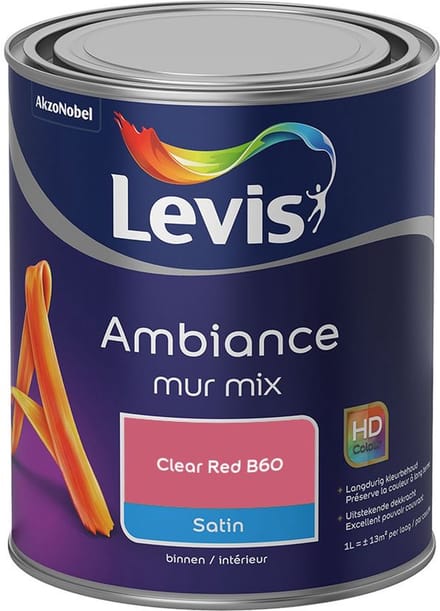 Levis - Ambiance Mur Satin Mix - Clear Red B60 - Mengverf - 1 L