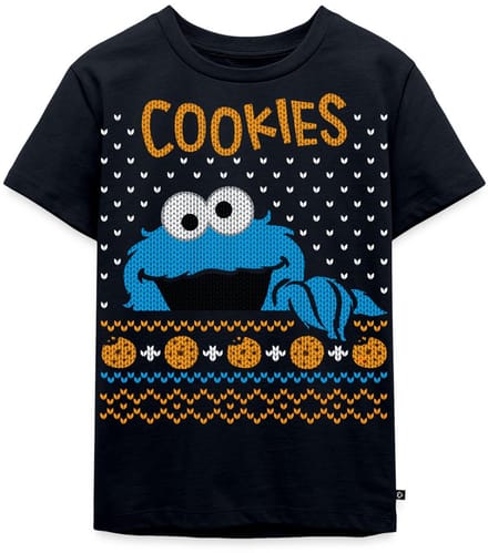 Sesamstraat Koekiemonster Cookies Lelijk Kerst Premium T Shirt Kinderen