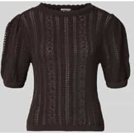 Gebreid shirt met ronde hals en golvende zoom