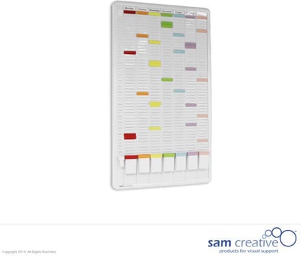 Kaartplanner 1 week 8-kolom 50 sleuven 90x53 cm