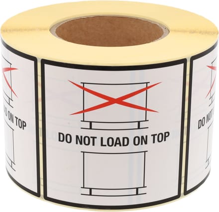 DULA Waarschuwingsetiket Do not load on top 100x100 mm - Kern 76mm - 1000 per rol