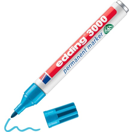 edding 3000 permanent marker rond - Lichtblauw - 1 stuk