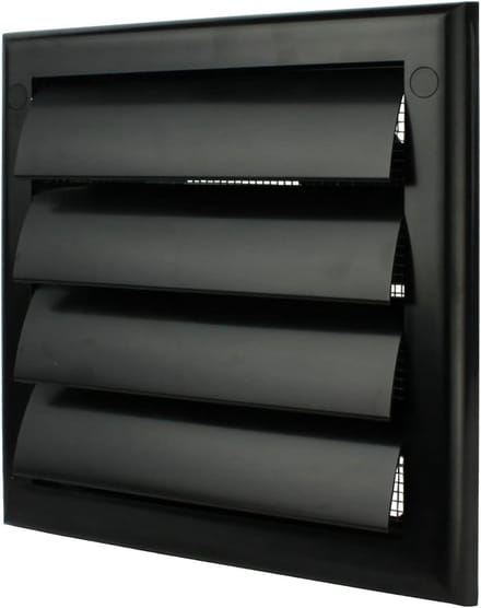 Zwart Ventilatiemasker met Lamellen en Insectenwering - Ø 100 mm