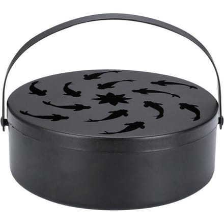 IJzeren Muggenspiralhouder Holle Muggenspiraldoos Rond Wierook met Handvat B black