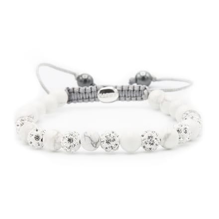 Karma Spiral Dames Armband Metaal - GrijsWit