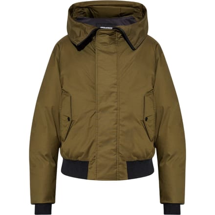 Dsquared2 Techno Down Militair Groene Bomberjack Met Capuchon