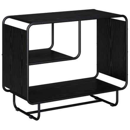 vidaXL - Dressoir - Zwart - eiken - 80 - x - 37,5 - x - 64,5 - cm - Bewerkt - hout