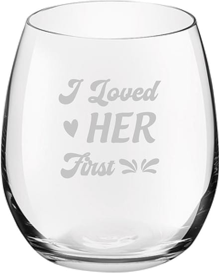 Gegraveerde drinkglas 39cl I loved her first