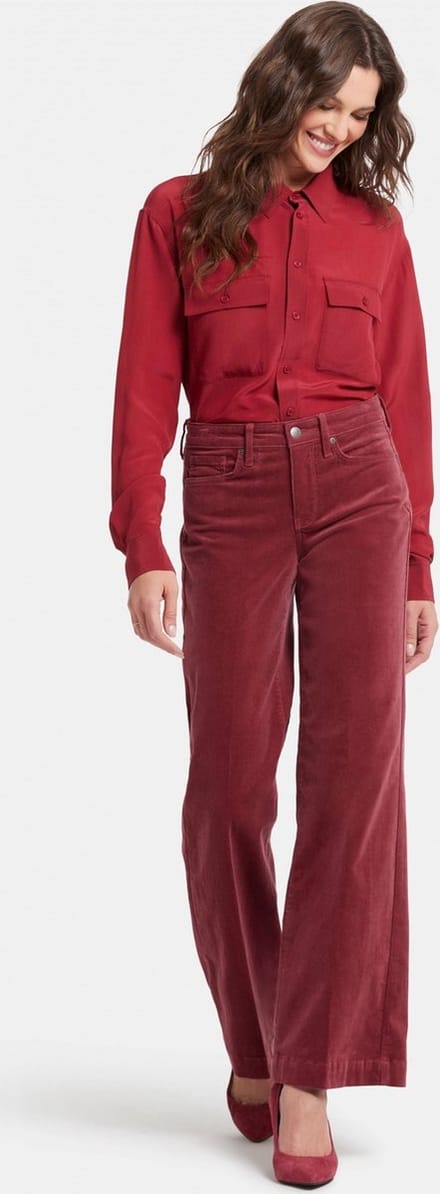 Teresa Wijde Pantalon Rood Corduroy