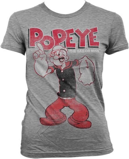 Popeye Dames Tshirt -L- Distressed Sailor Man Grijs