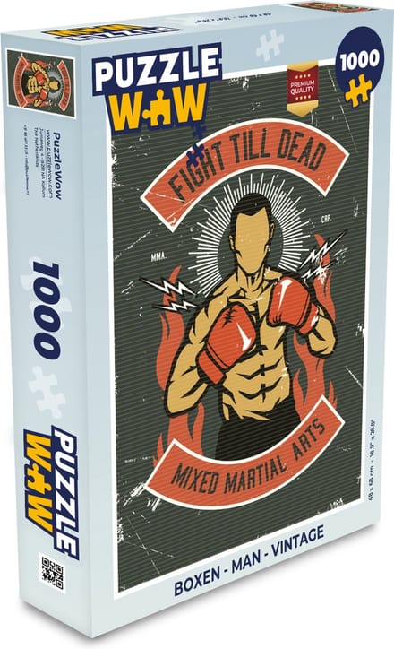Puzzel Boxen - Man - Vintage - Legpuzzel - Puzzel 1000 stukjes volwassenen