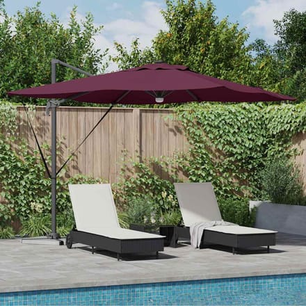 vidaXL - Roma - Parasol - Rood - 286 - x - 284 - x - 270 - cm - Aluminium - en - Polyester