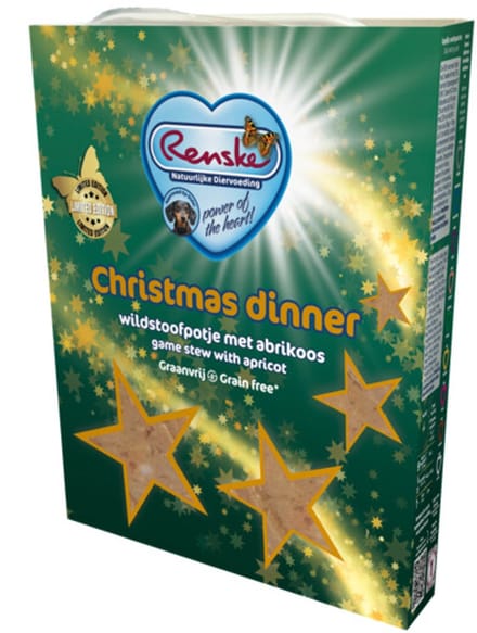 Renske Hondenvoer Vers Gestoomd Complete Menu Kerstdiner Eend & Hert - 395 gr