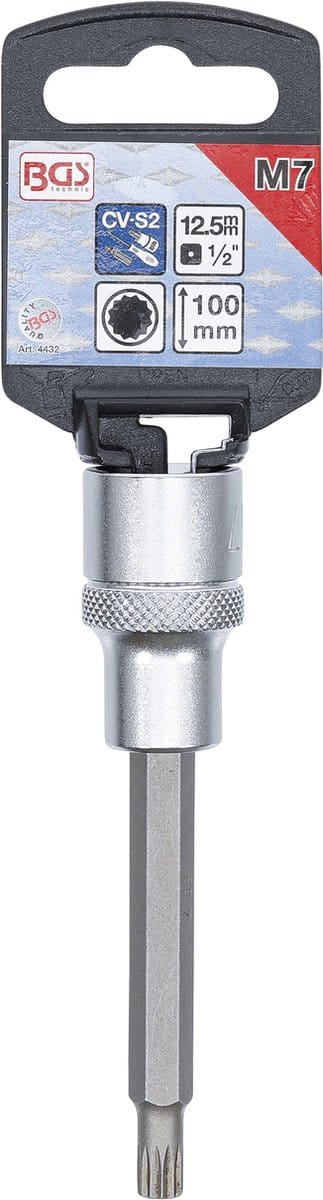 BGS Dopsleutelbit lengte 100 mm 1/2 veeltand (voor XZN) M7