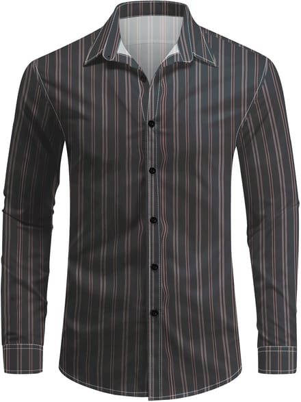 ALLTHEMEN Heren casual overhemd - Gestreept - XL