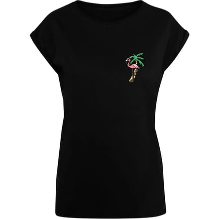 T-shirt dames Mister Tee Flamingo Extended Shoulder