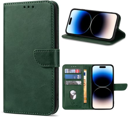 Solidenz hoesje - Geschikt voor Apple iPhone 17 - Bookcase - Groen