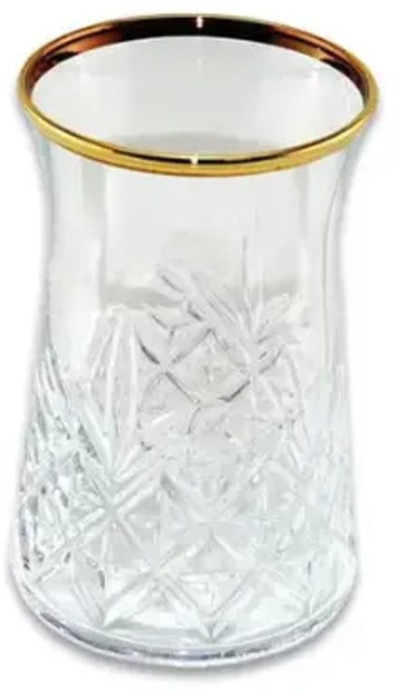 Pasabahce – theeglazen – Timeless – gouden rand – 160ml – goud – set van 6