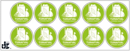 Tuinafval sticker | 5 cm - 10 stuks per vel