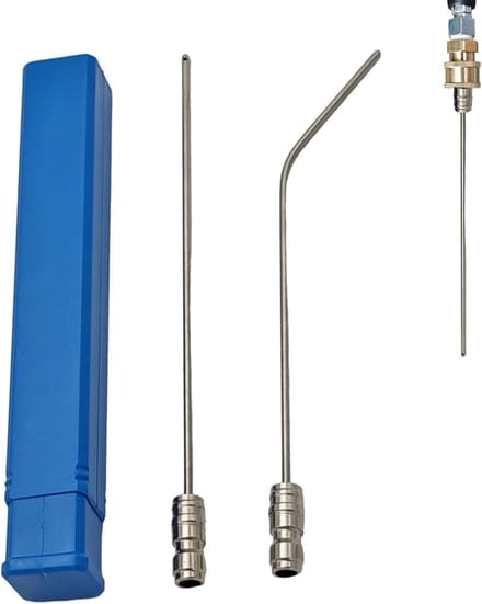 Hogedrukreiniger Sproeier - Naaldtips Set - Efficiënt Reinigen - Roestvrijstaal - 13.8 x 4 x 1 cm - Zilver