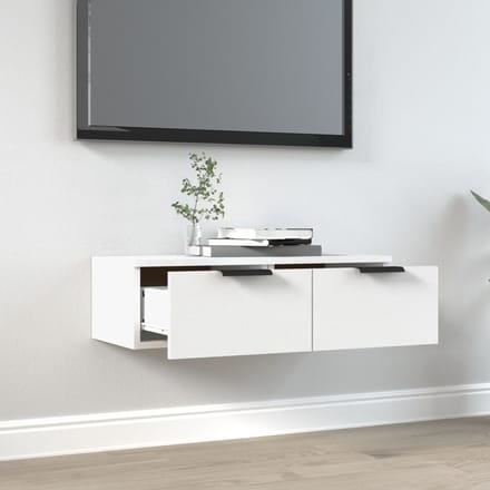 vidaXL - Wandkast - 68x30x20 - cm - bewerkt - hout - wit