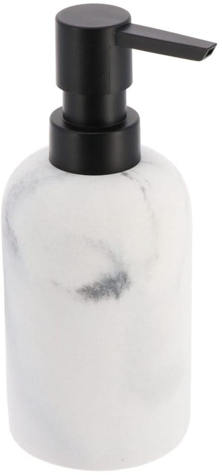 Tendance Zeeppompje/zeepdispenser - wit - marmer look - kunststof - 300 ml