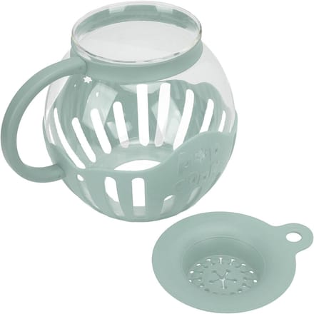 2.13L Glazen Magnetron Popcorn Popper Brede Mond Magnetron Popcorn Pot met Handvat voor Bioscoop Spel blauw