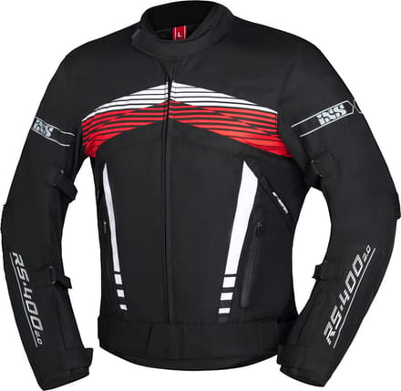 IXS RS-400-ST 3.0 Waterdichte Zwart Wit Rood Textiele Motorjas - Jas