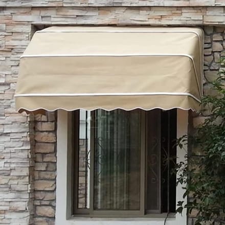 Buitenkant Luifel - Terras Overkapping - Bescherming Buiten - Waterdicht Aluminium Frame - 60x60cm - Khaki