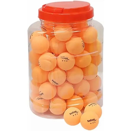Potje met 60 tafeltennisballetjes Softee 40 mm