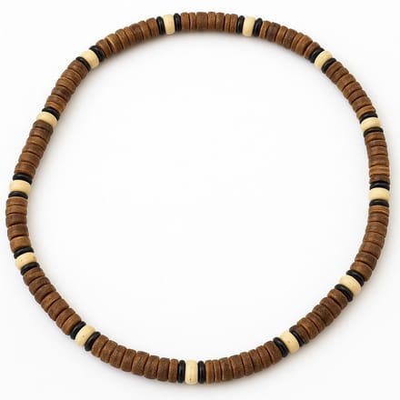 No Evil kralenketting met kokoskralen donker bruin BROWN